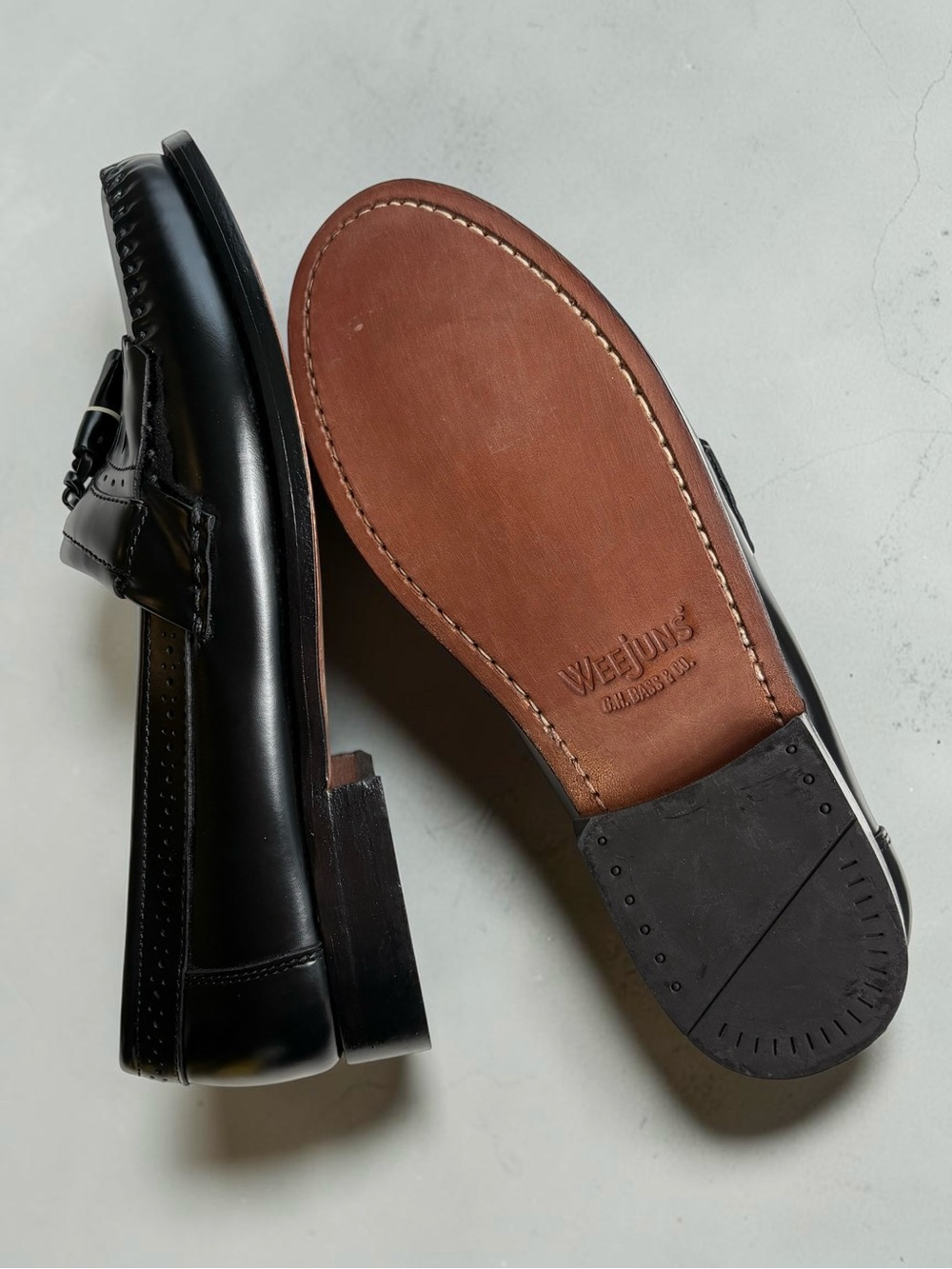 G.H. Bass Men’s 9EE Wide Weejuns Kiltie Tassel Leather Loafers Black - Picture 7 of 10